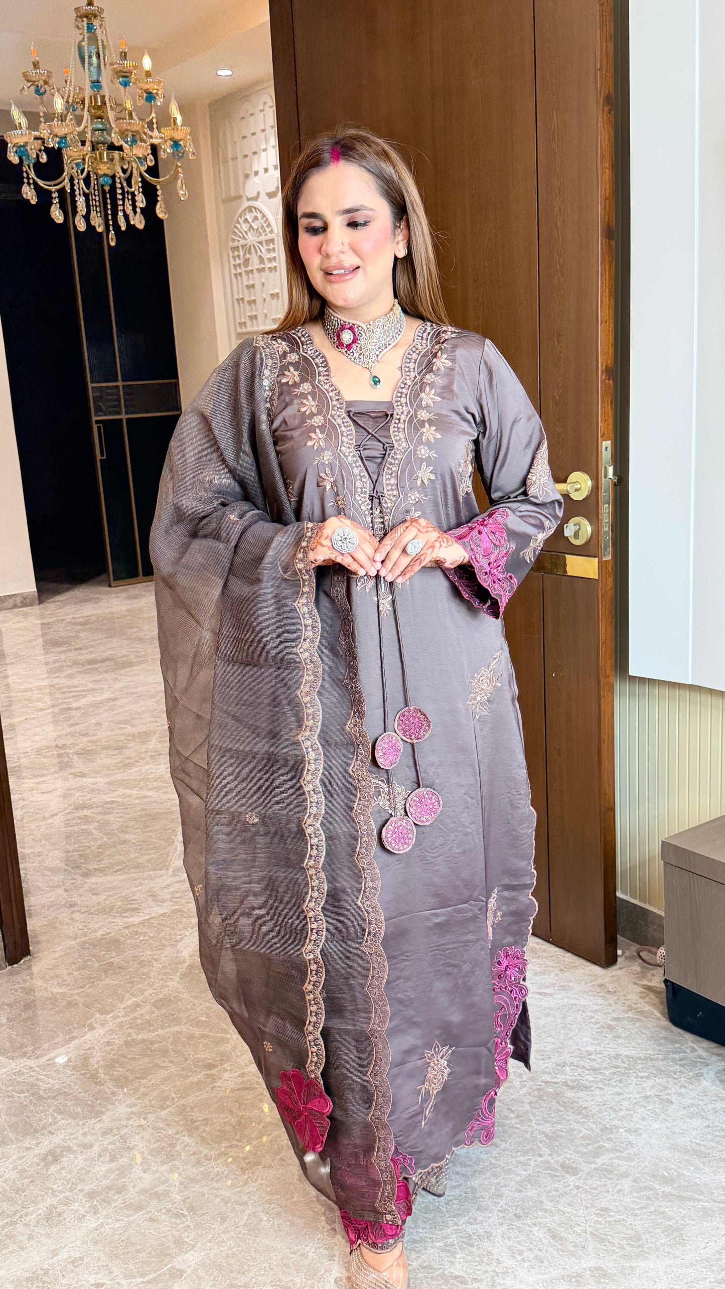 Elegant  silk-blend long kurta  PC3540