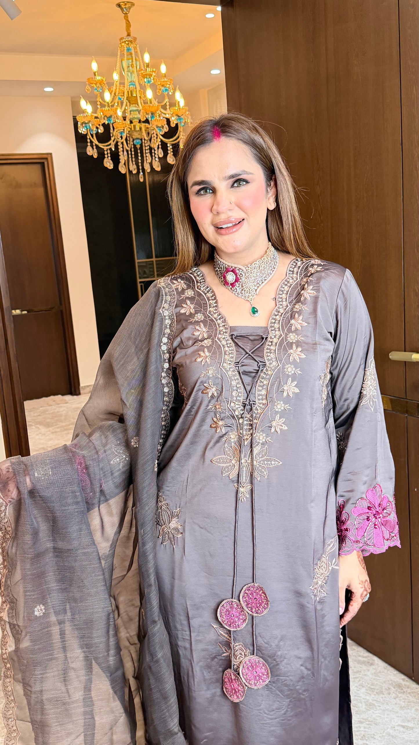 Elegant  silk-blend long kurta  PC3540