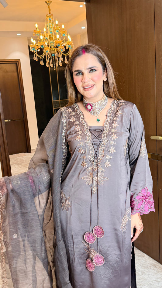 Elegant  silk-blend long kurta  PC3540