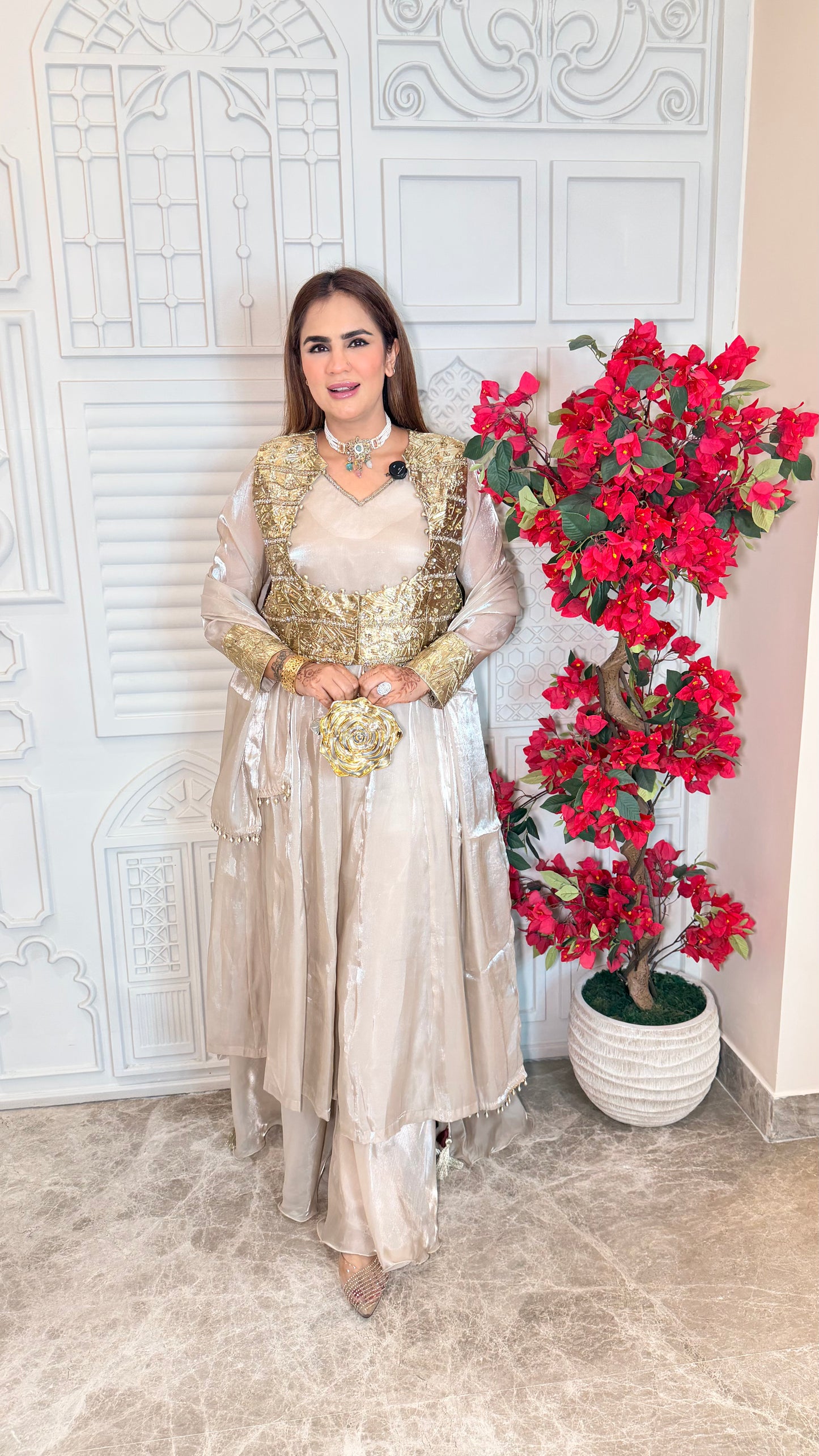 Beautiful tissue silk kurta set  PC3546