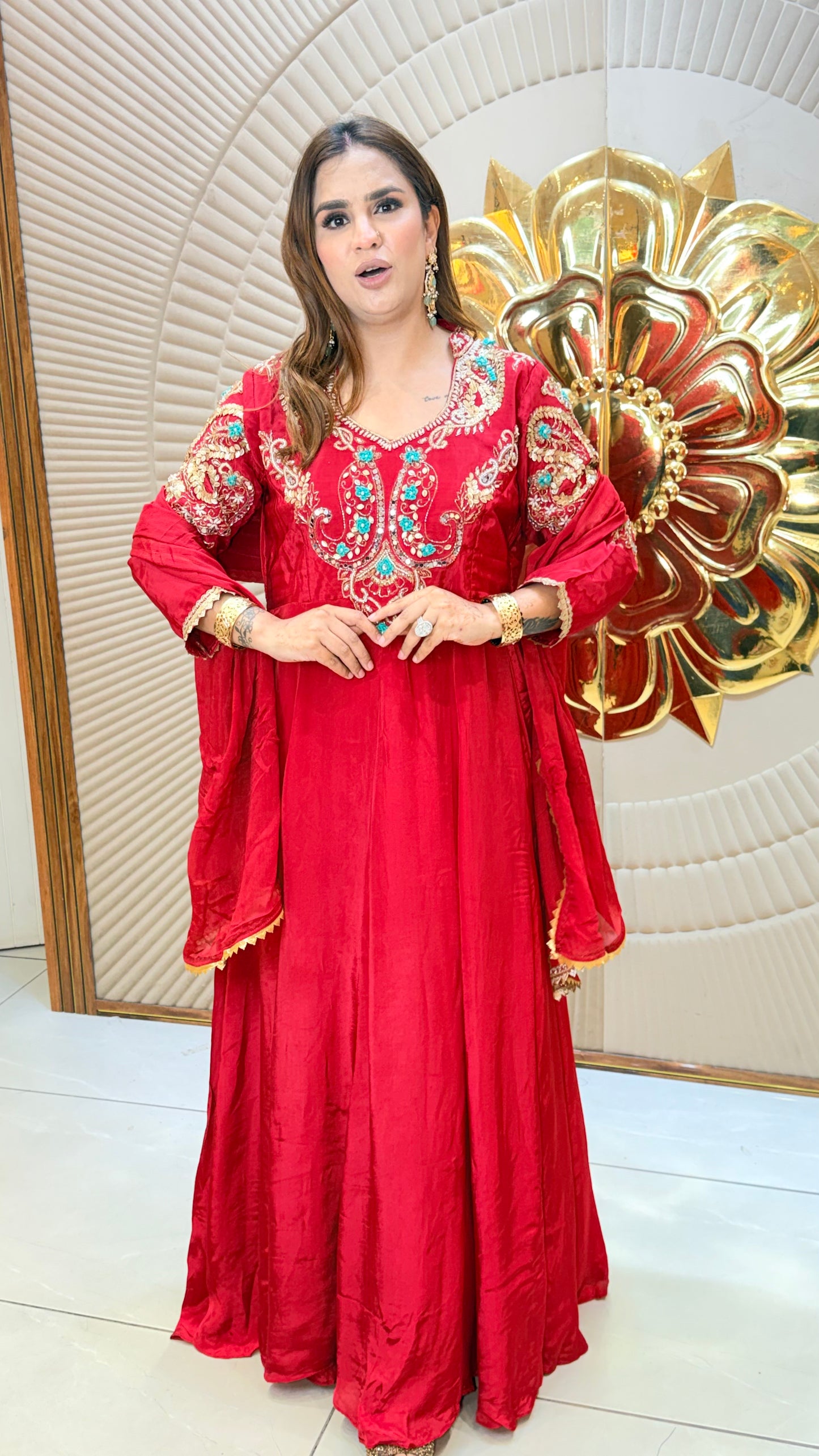 Elegant flared Anarkali kurta set  PC3567