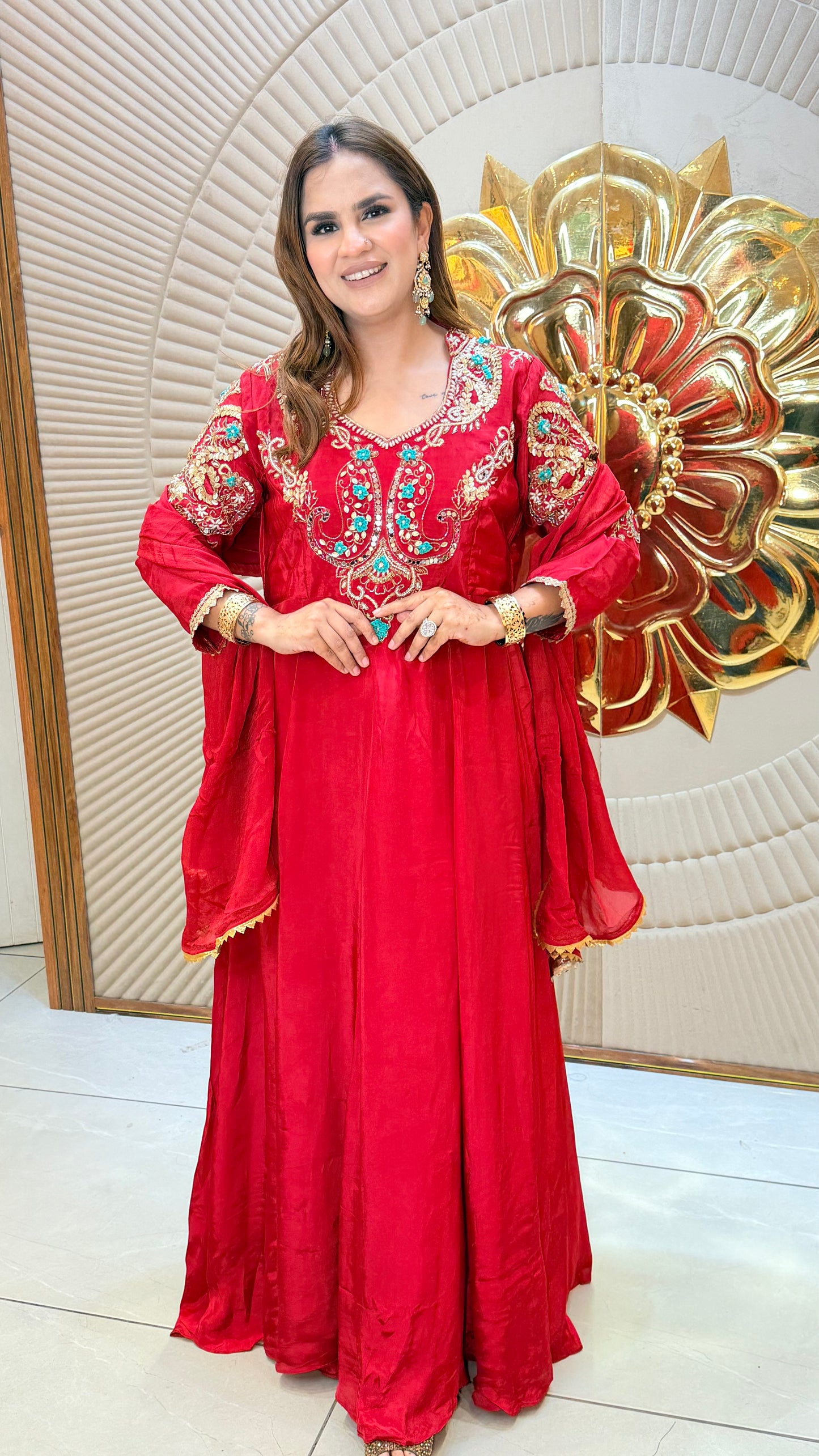 Elegant flared Anarkali kurta set  PC3567