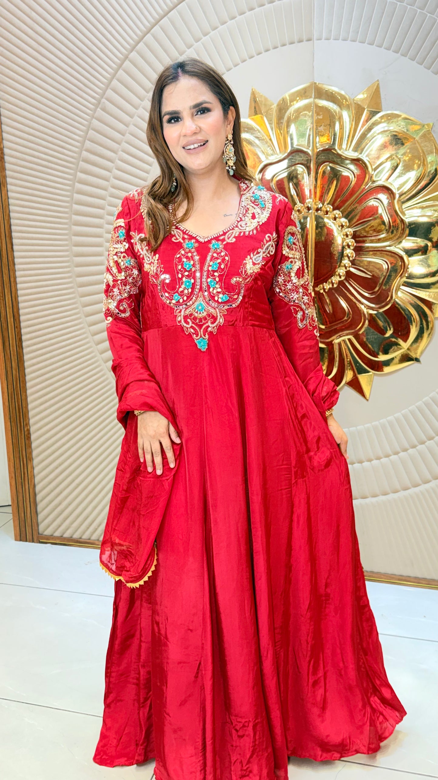Elegant flared Anarkali kurta set  PC3567