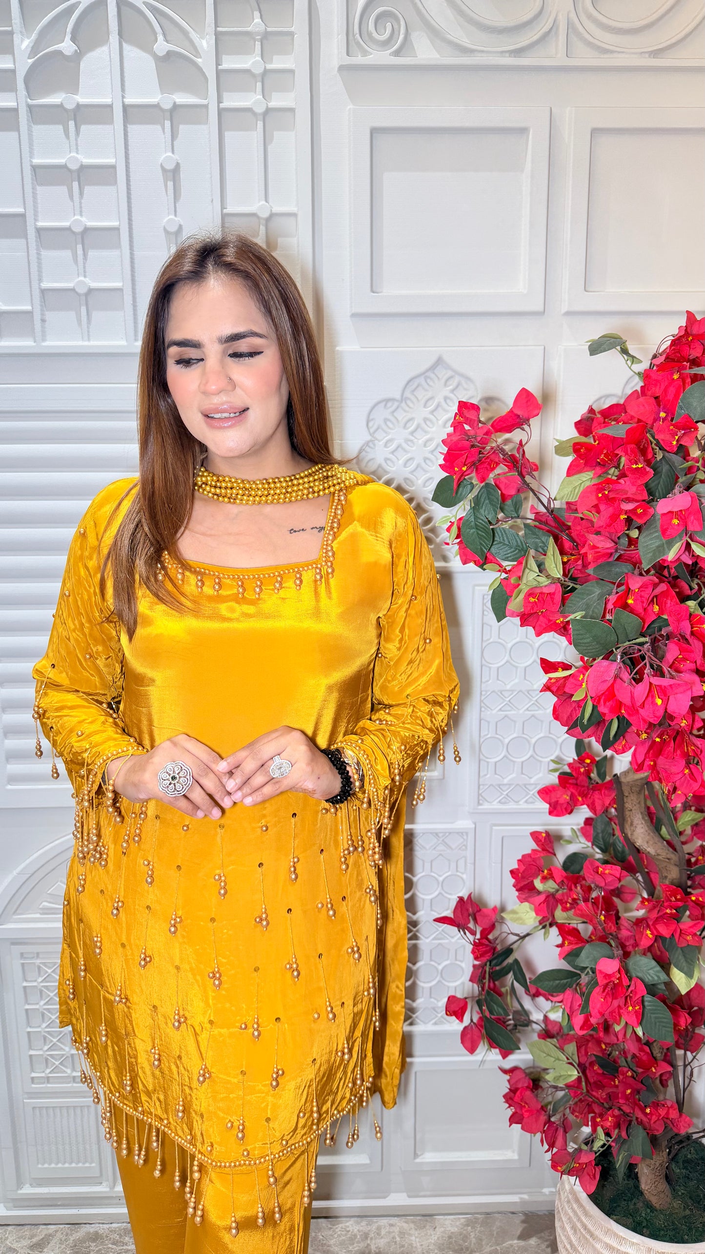 Elegant silk tunic and palazzo pant set PC3569
