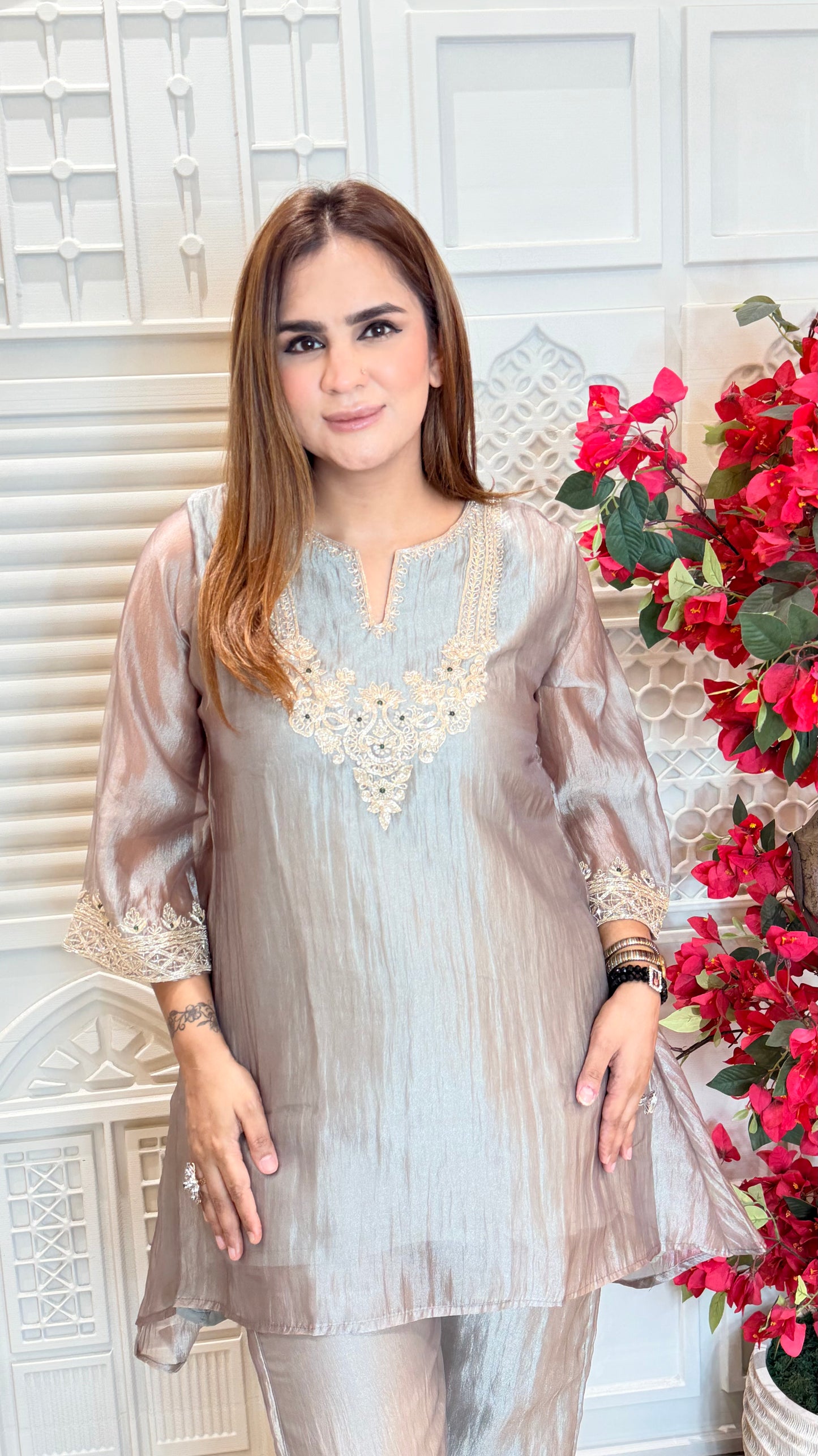 beautiful shimmering crush tissue co-ord set PC3576