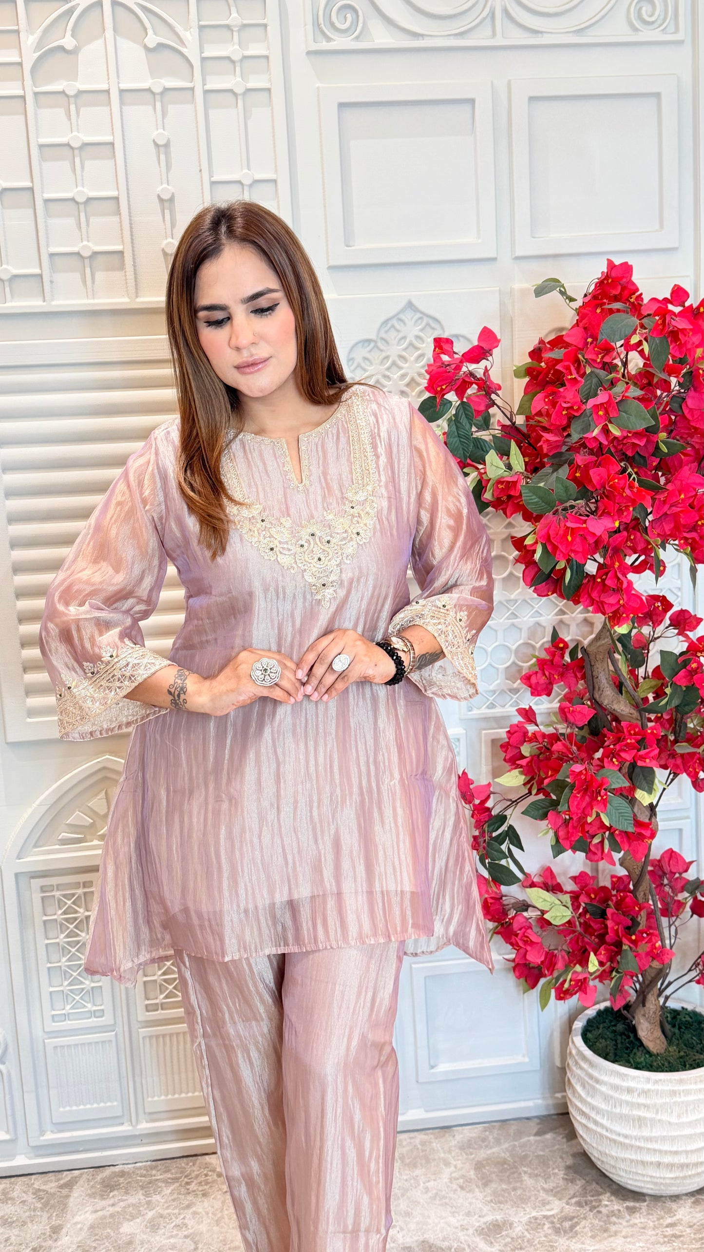 beautiful shimmering crush tissue co-ord set PC3576