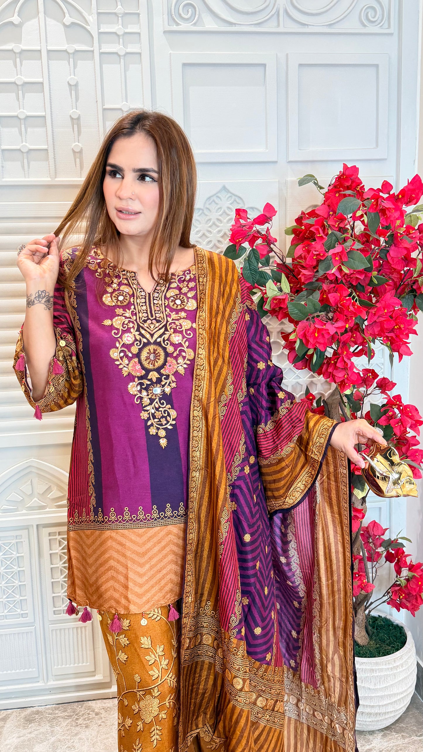 beautiful festive three-piece ethnic suit PC3577