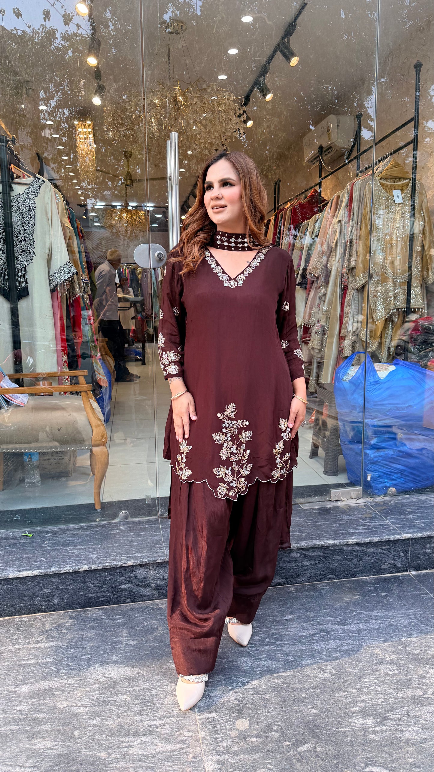 Elegant embroidered short kurta pc3599