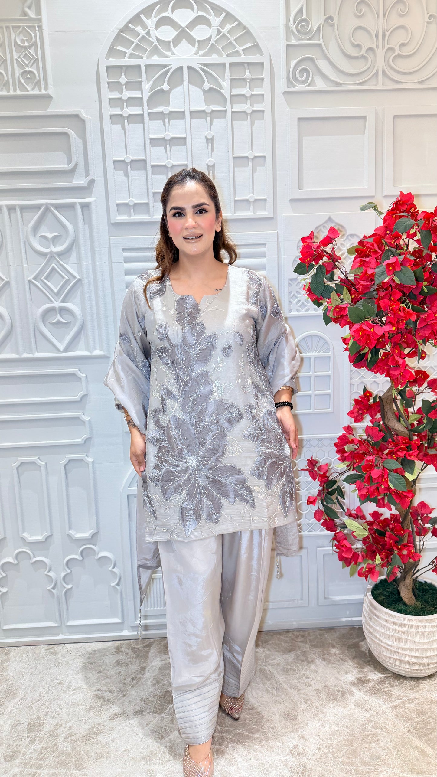 Beautiful Shimmering tissue silk tunic and matching trousers PC3603