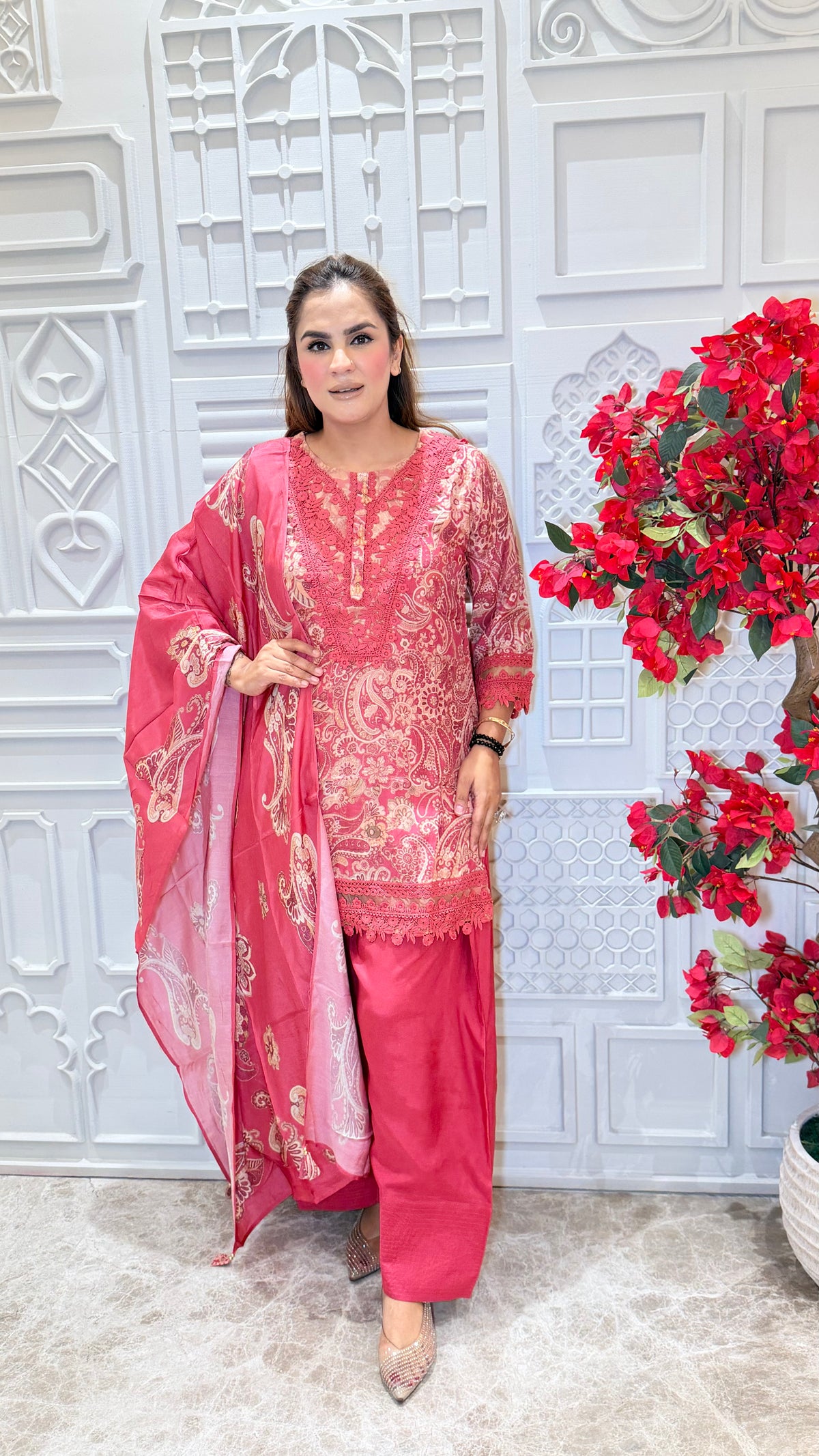 Beautiful patterned tunic and salwar pants set pc3607