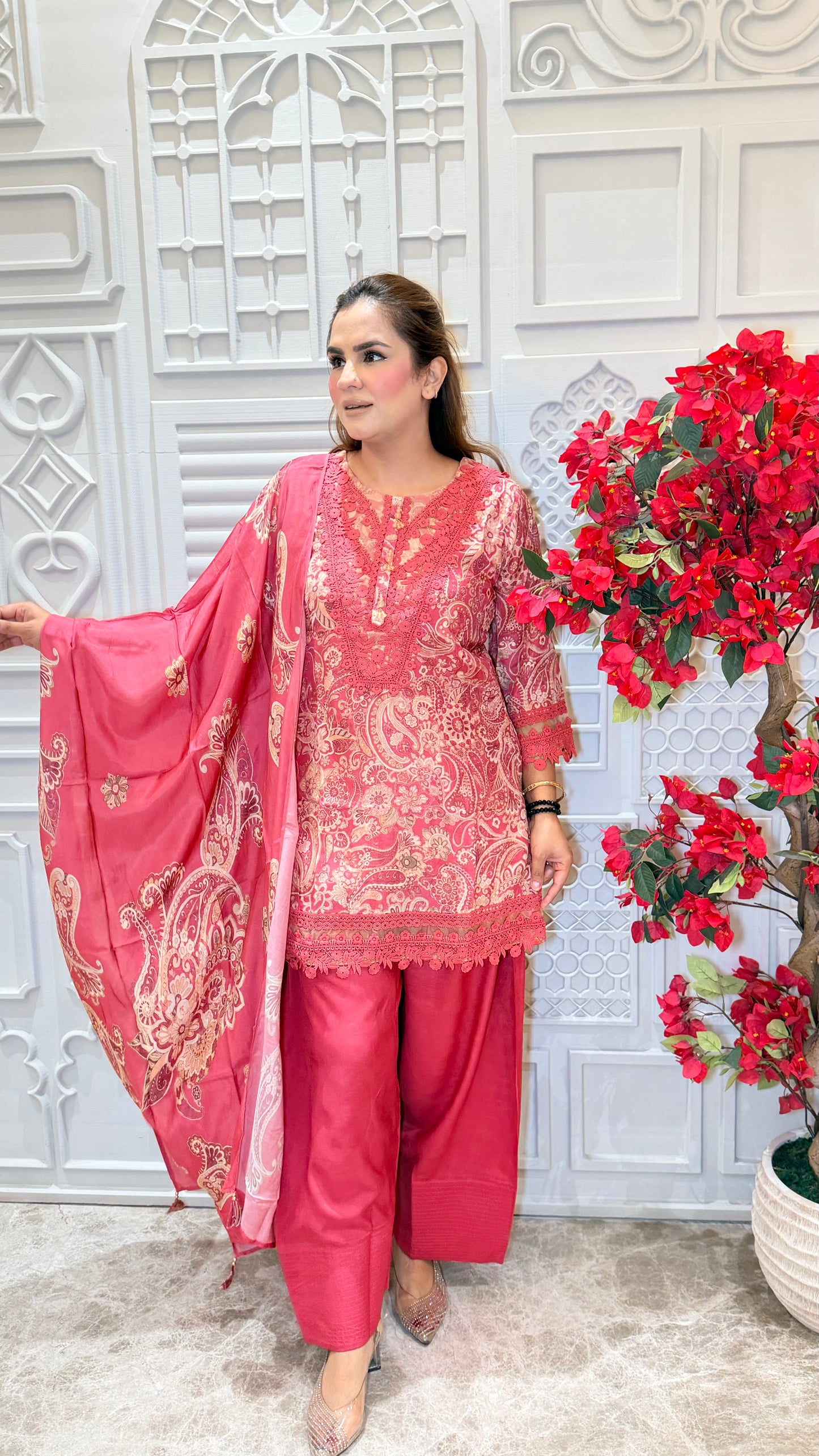Beautiful patterned tunic and salwar pants set pc3607