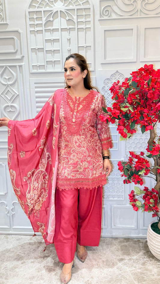 Beautiful patterned tunic and salwar pants set pc3607