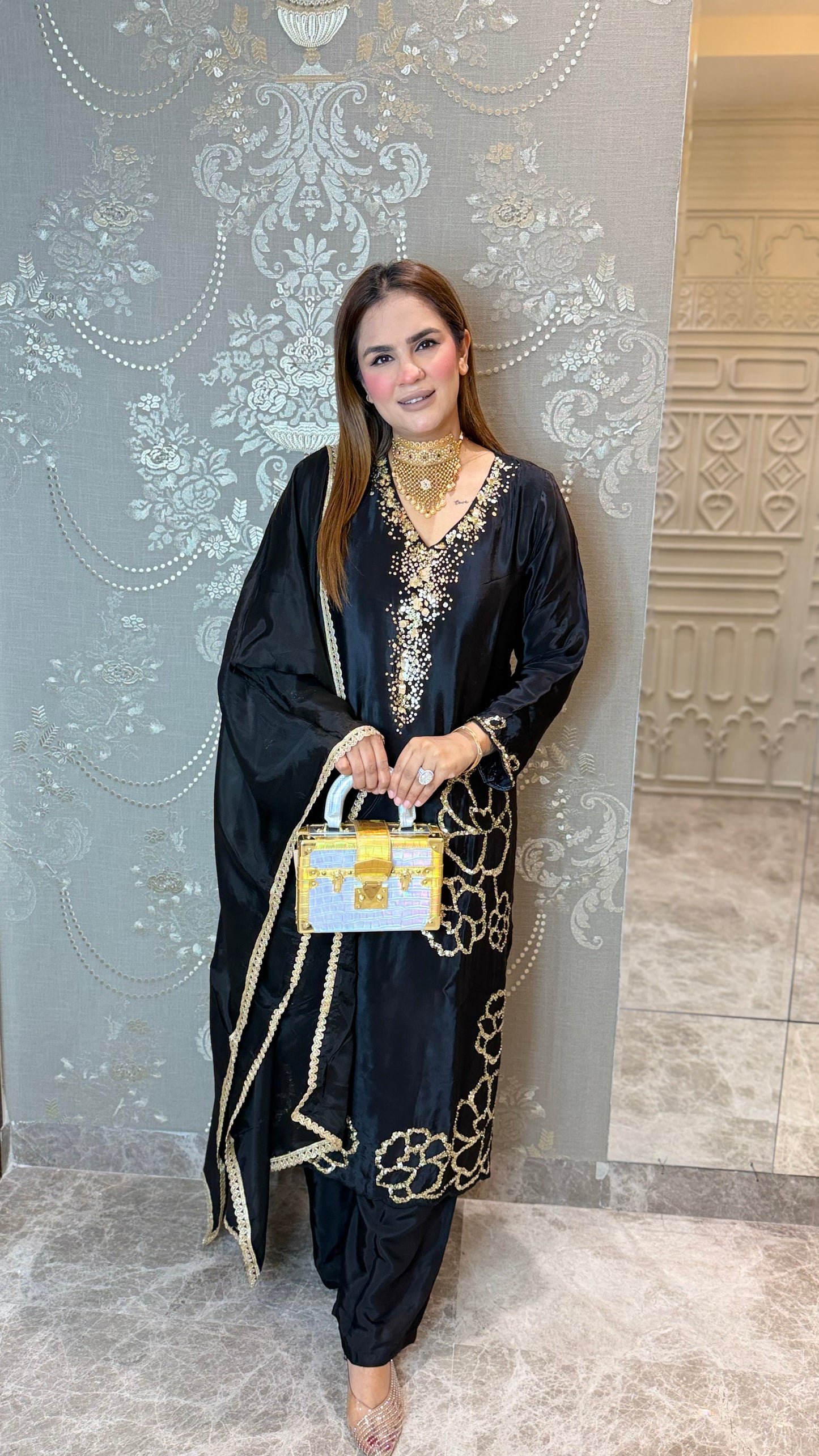 Elegant silk blend kurta set PC3647
