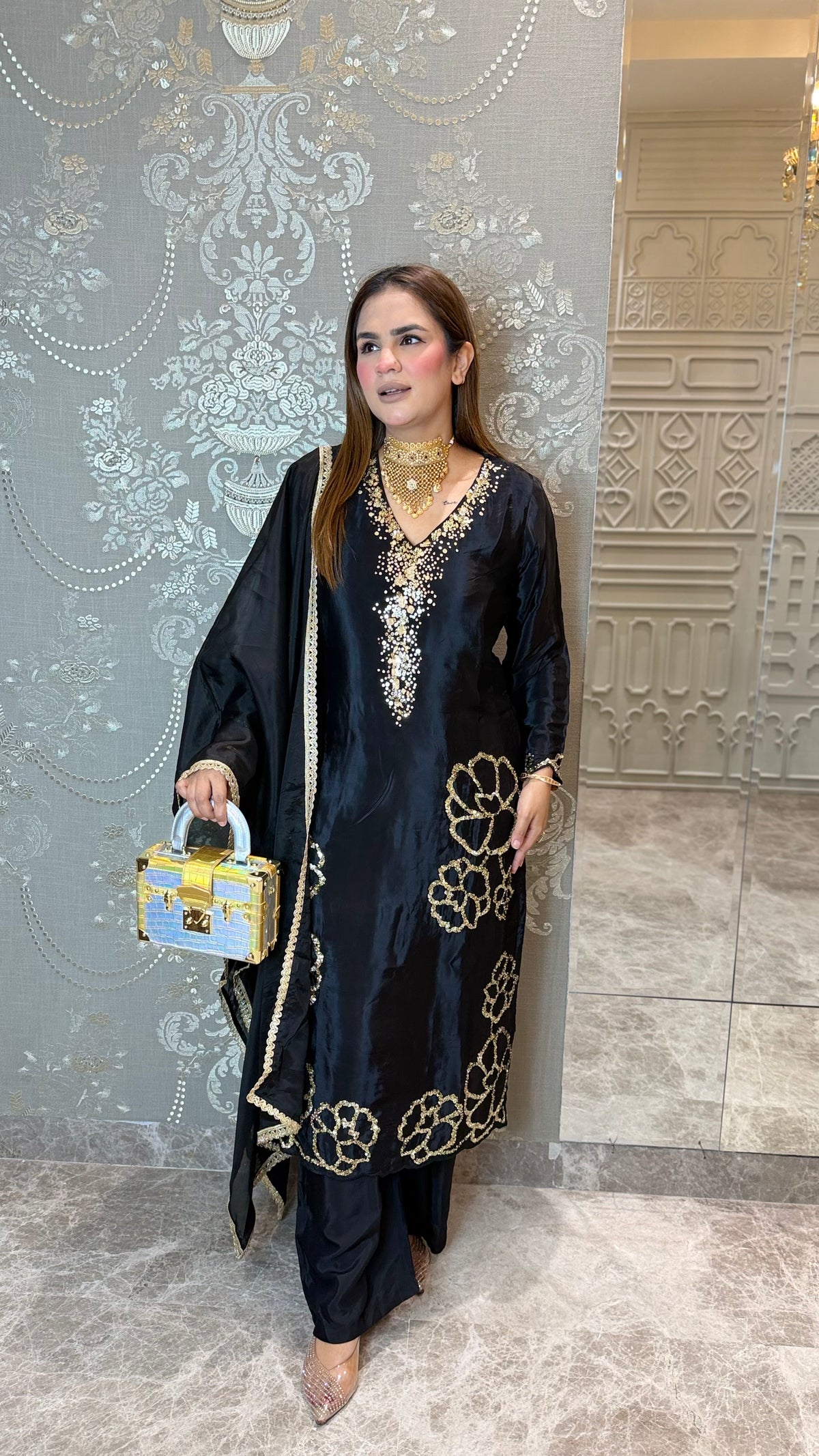 Elegant silk blend kurta set PC3647