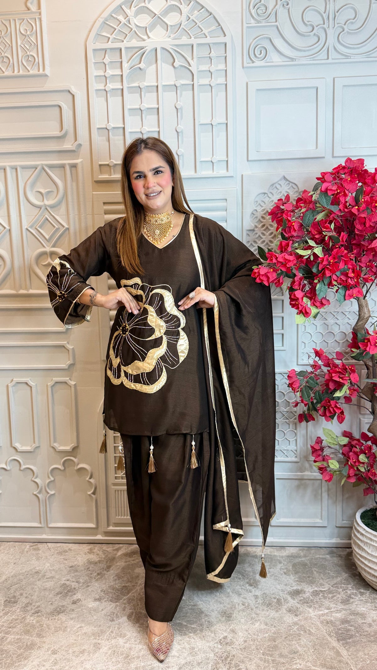 Elegant 3-piece silk suit set PC3650
