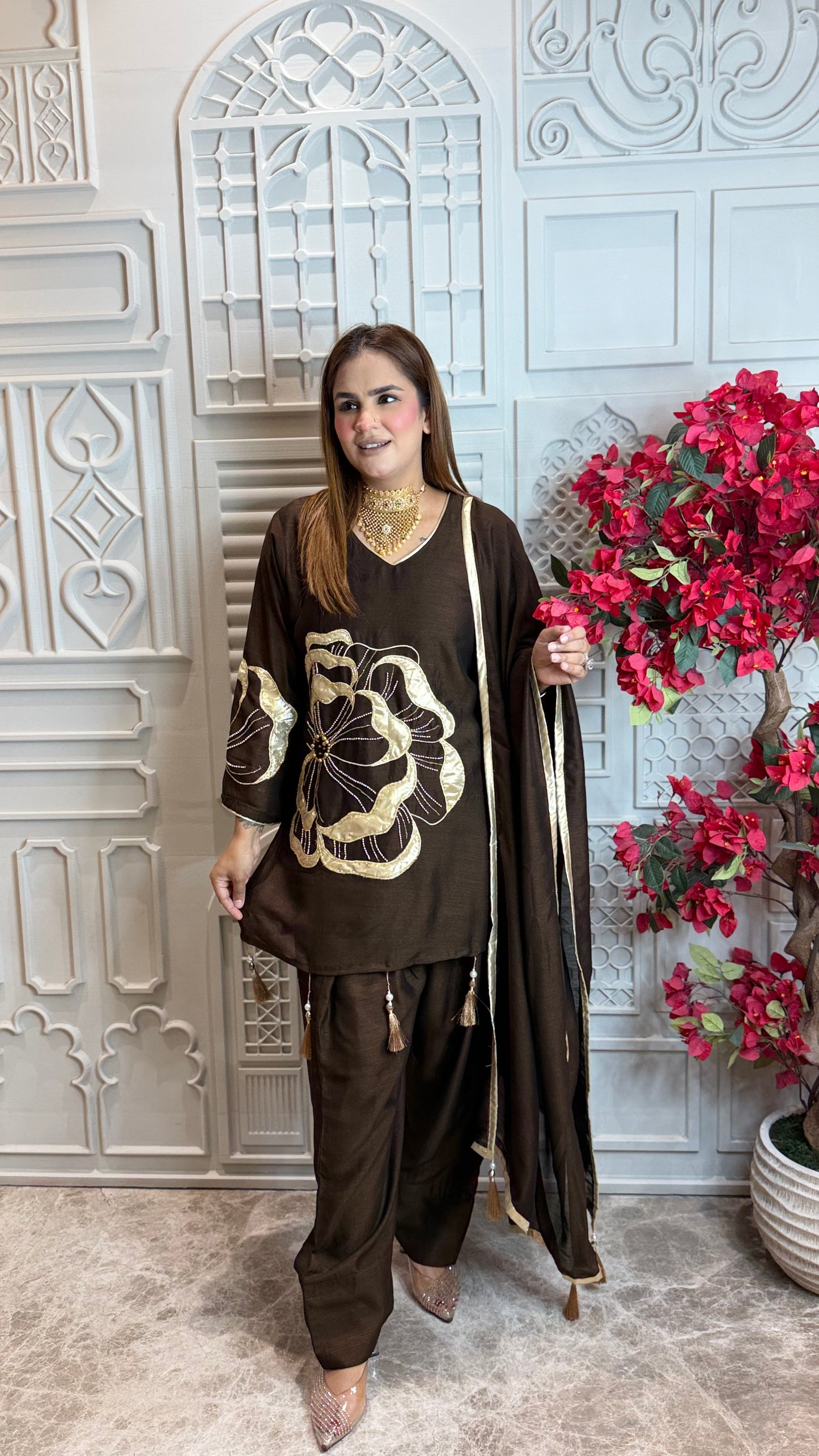 Elegant 3-piece silk suit set PC3650