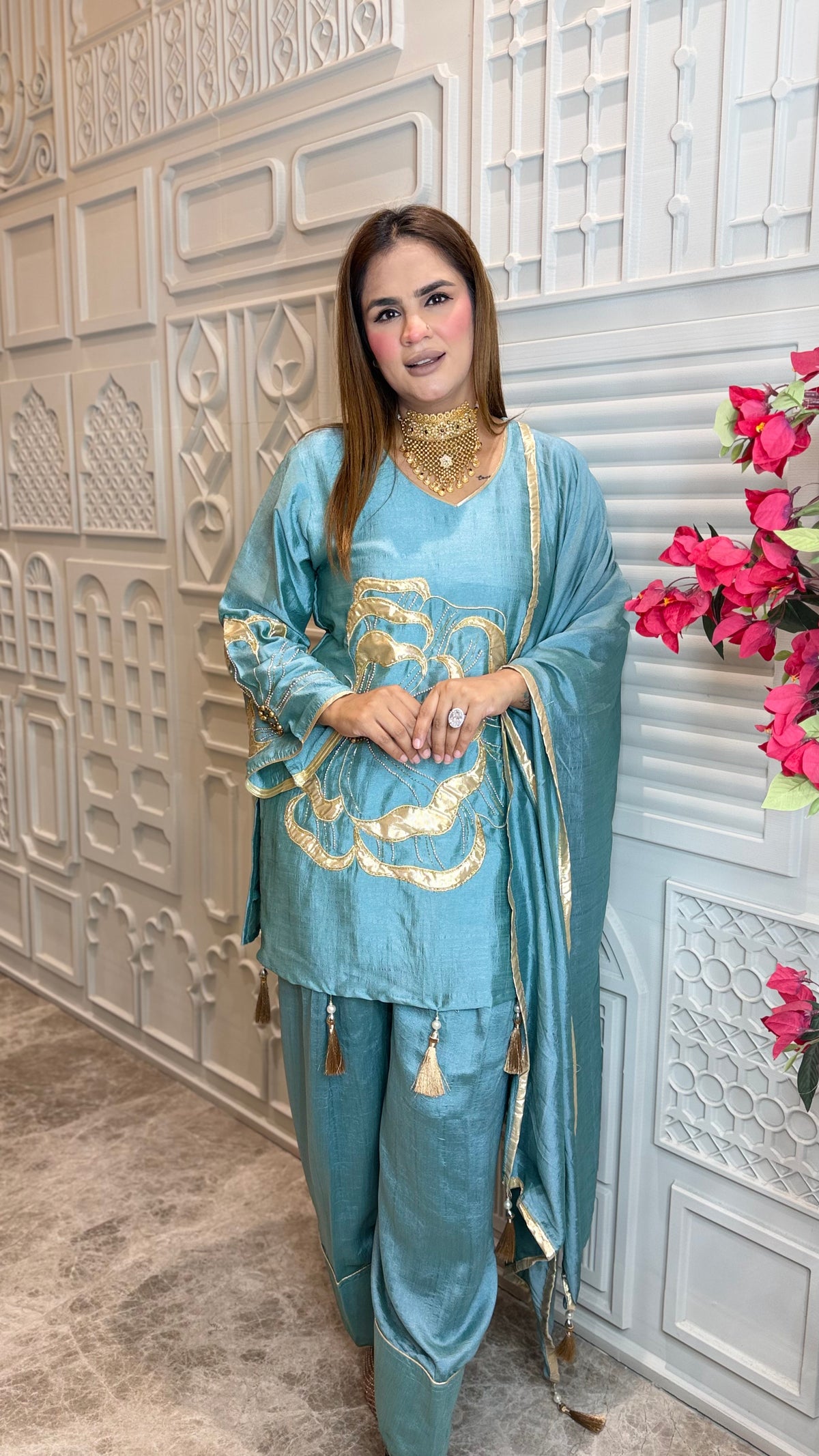 Elegant 3-piece silk suit set PC3650