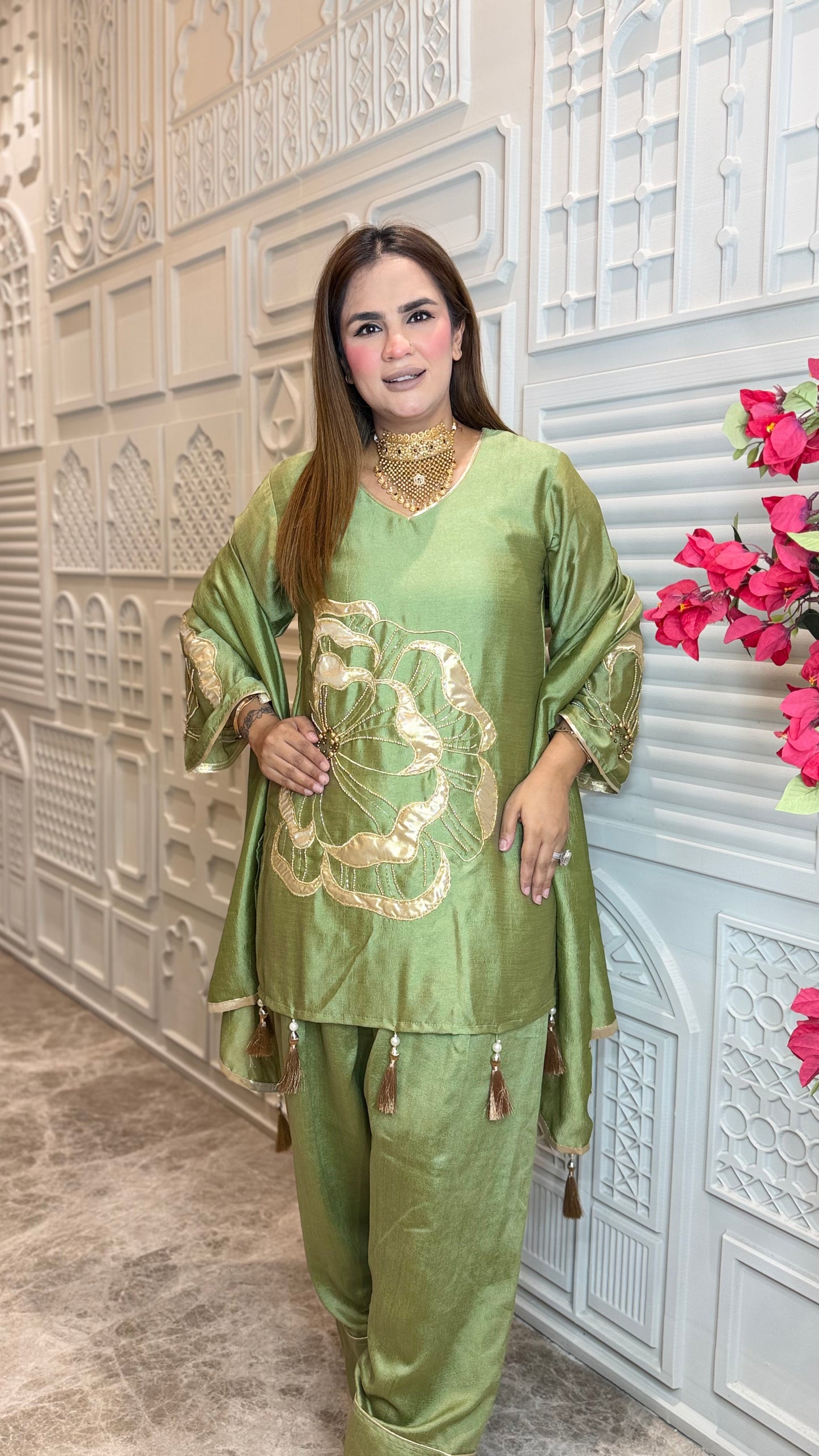Elegant 3-piece silk suit set PC3650