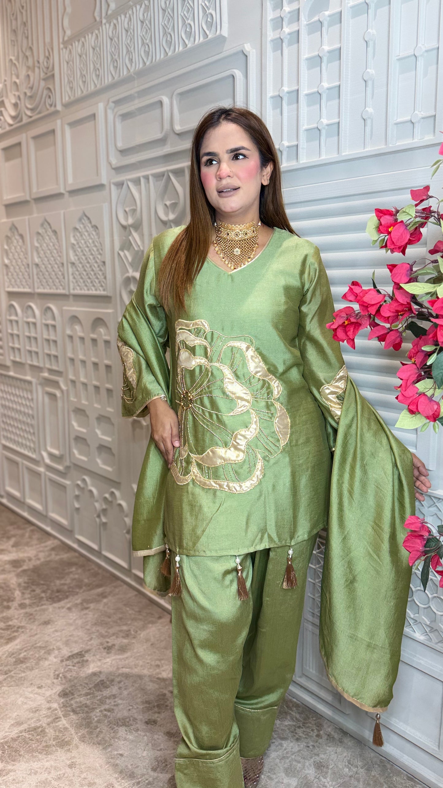 Elegant 3-piece silk suit set PC3650