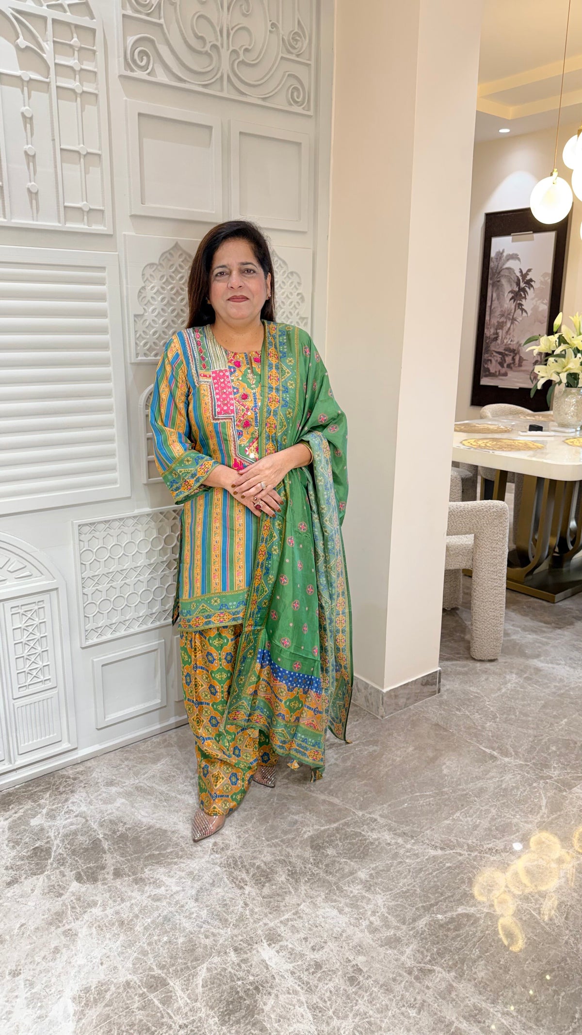 Elegant printed three-piece ethnic suit set  PC3709