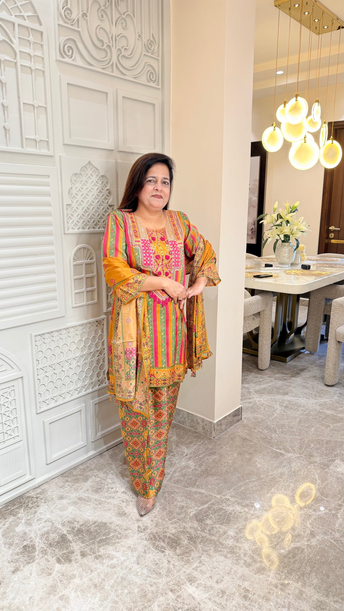 Elegant printed three-piece ethnic suit set  PC3709