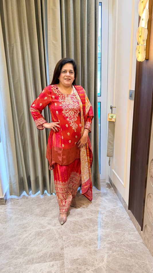 Elegant red ethnic suit set PC3712