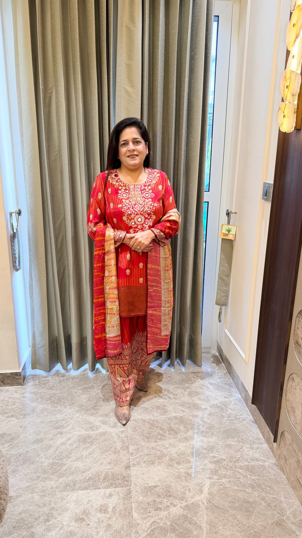 Elegant red ethnic suit set PC3712
