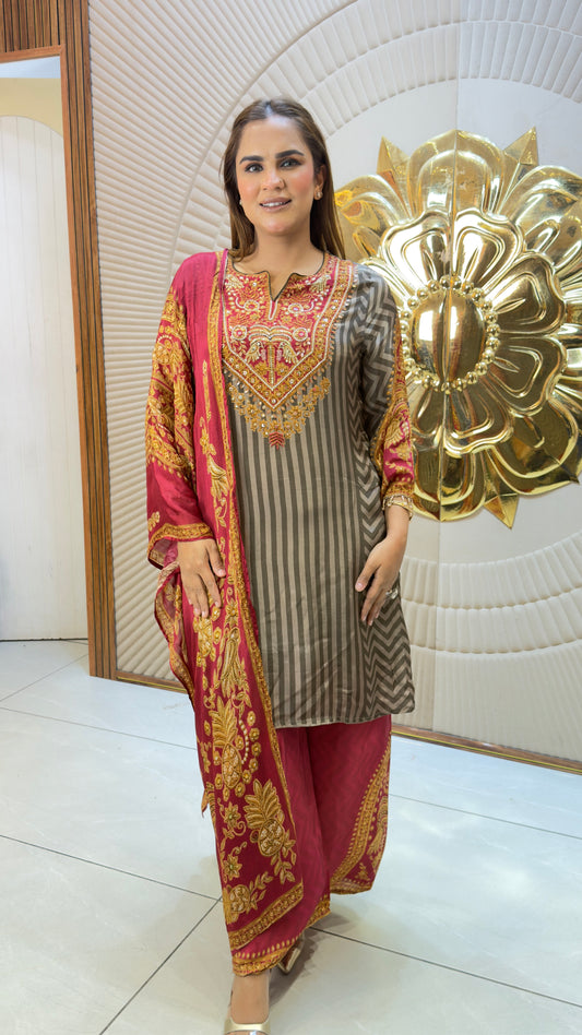Beautiful traditional three-piece ethnic suit set PC3736