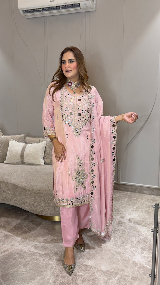 Beautiful mirror-work ethnic kurta set pc3762