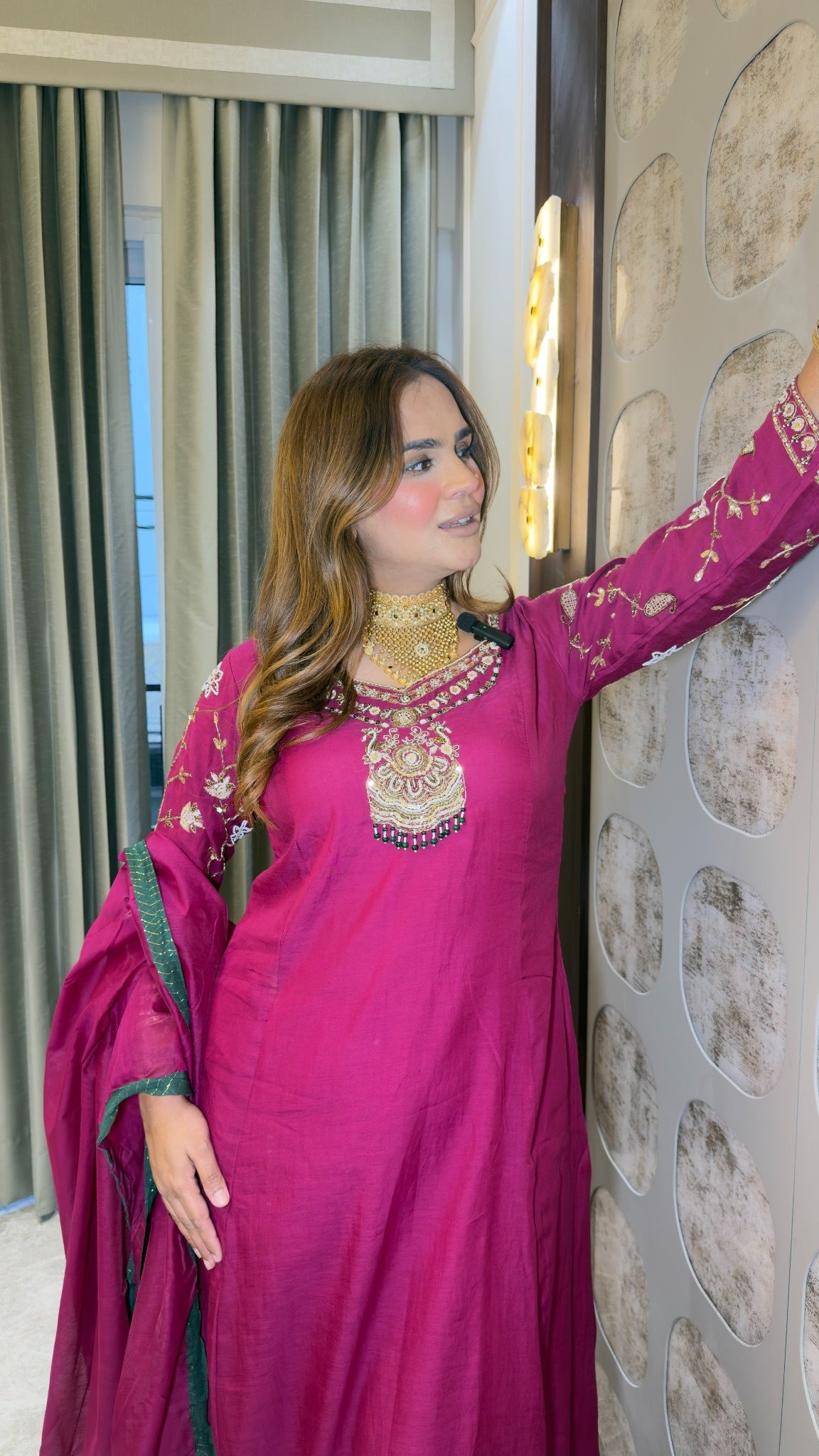 Elegant wine-colored ethnic suit set pc3803