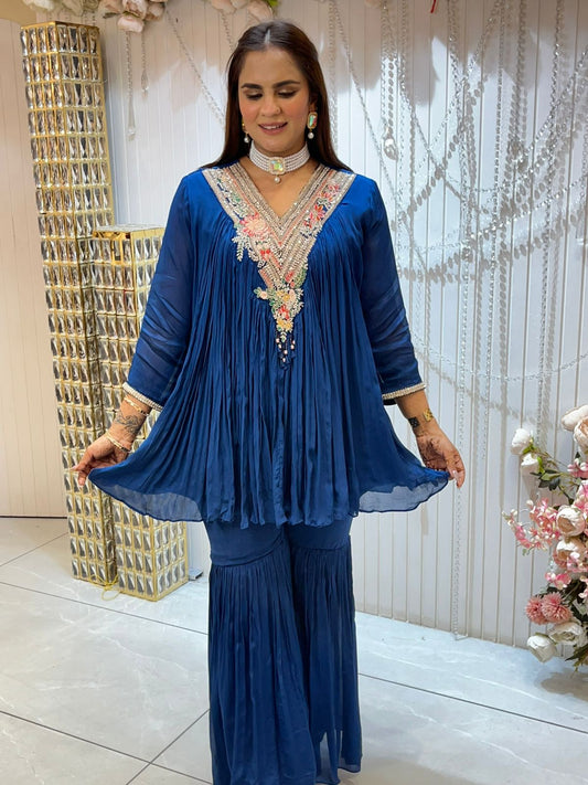 Pleated Cordset With Heavy Neckline PC1444