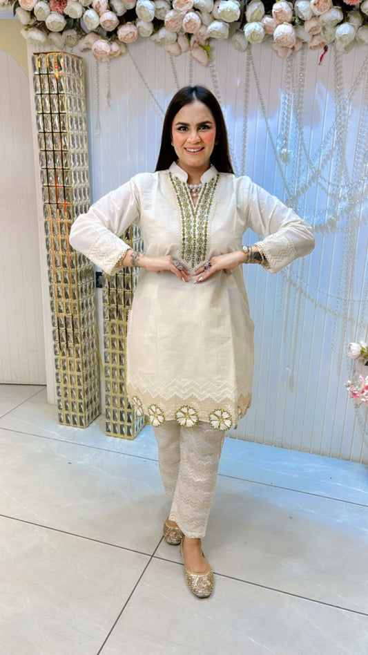 Premium Cotton Cordset With CutWork PC1042
