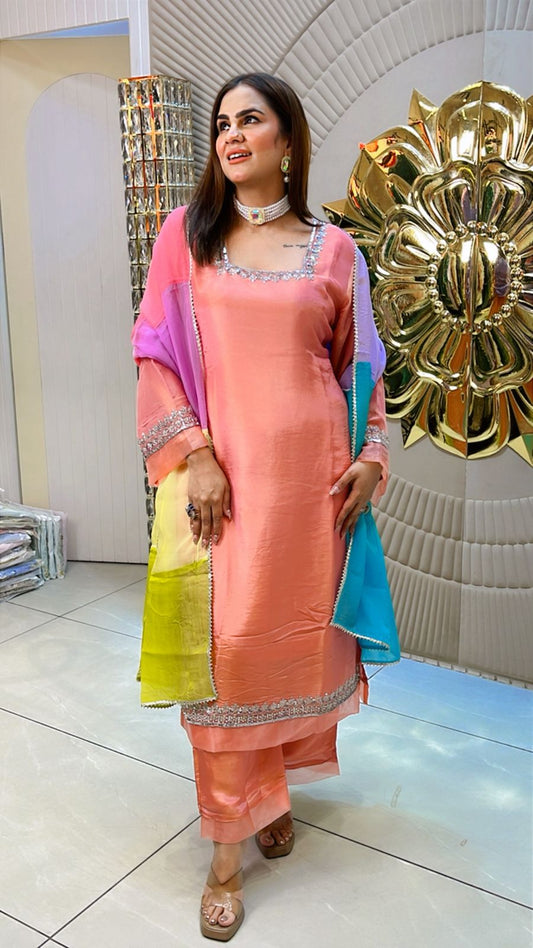 Pretty Suit With Multicolor Dupatta PC1515