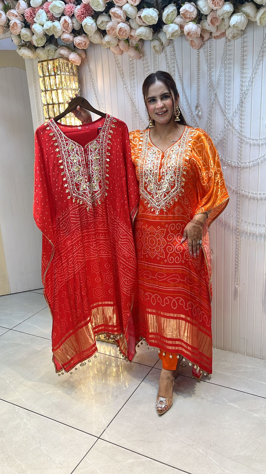 Beautiful Kaftan Suit With Heavy Work On Neck PC224