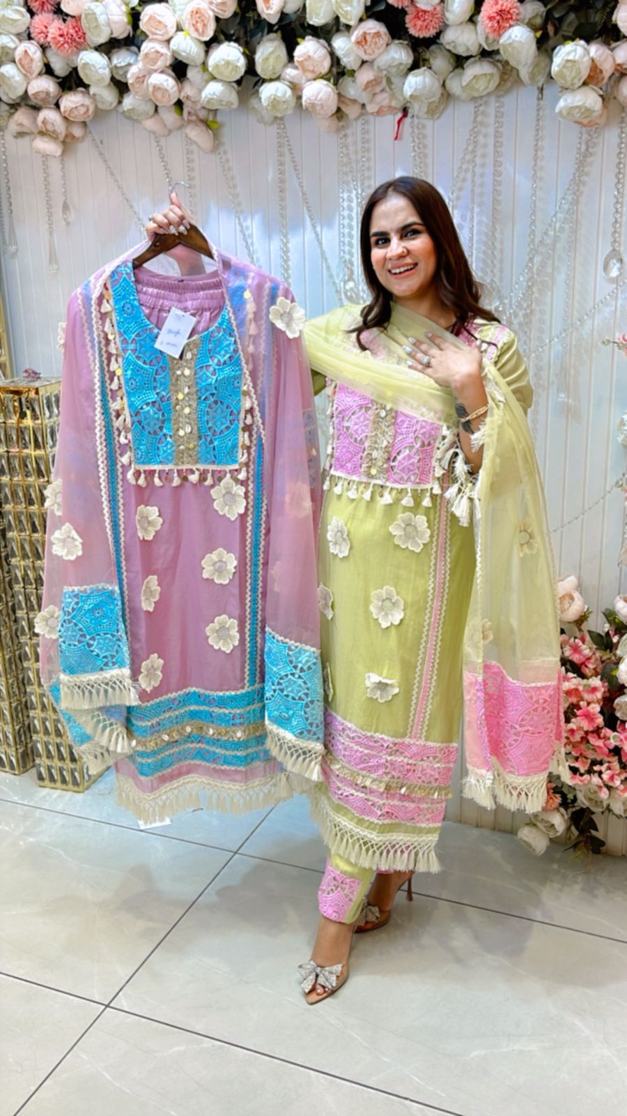 Stunning Suit With Lace Work PC1369
