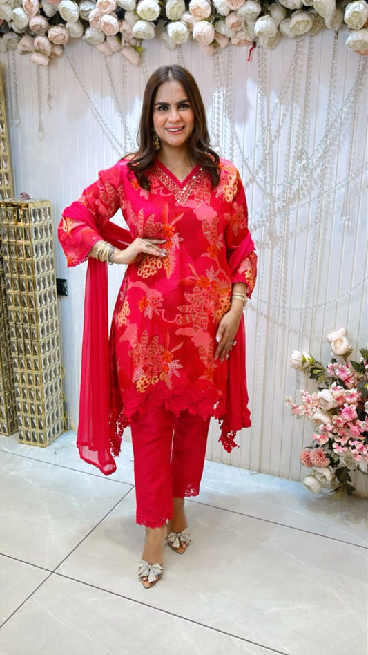 Stunning Suit With Lace Work PC1379