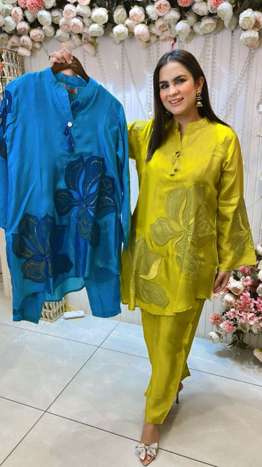 Trending Cordset With Front Flower Work PC1302