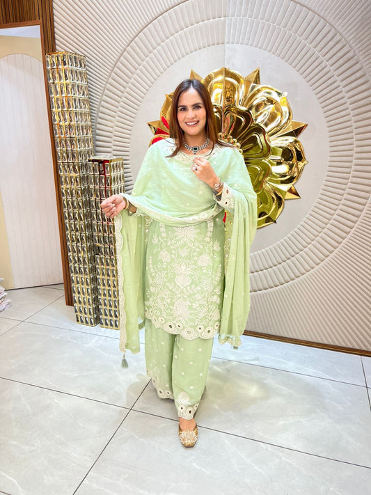 Beautiful Traditional Suit With Heavy Embroidery Work PC1591