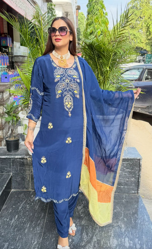 Beautiful Pure Crape Fabric Suit PC1594