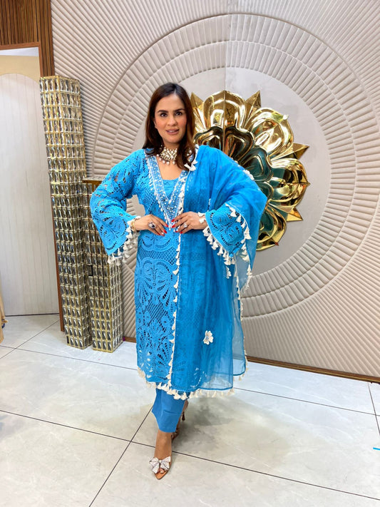 Beautiful Suit With Crosia Fabric PC1633