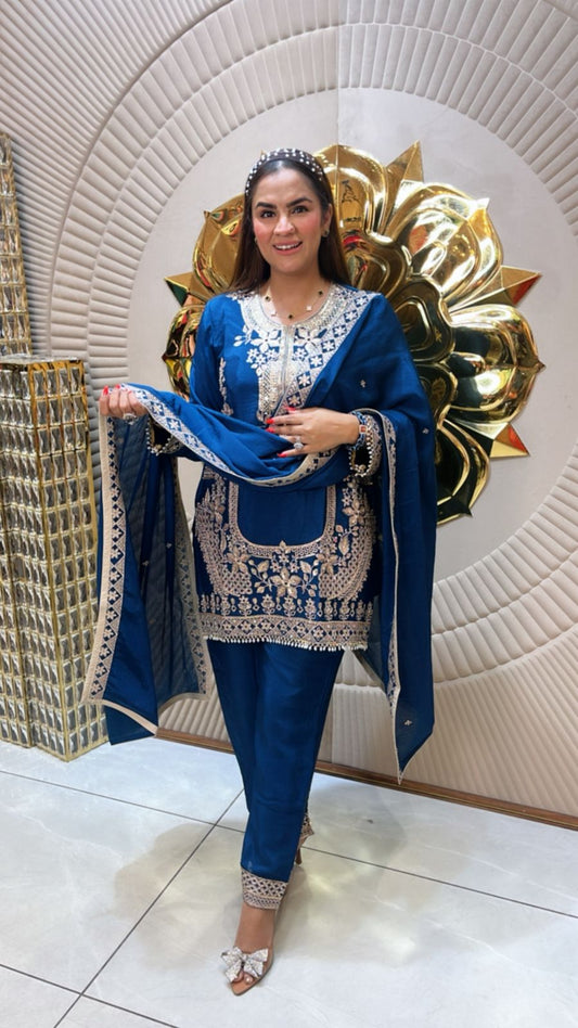 Pretty Suit With Heavy Embroidery Work PC1638