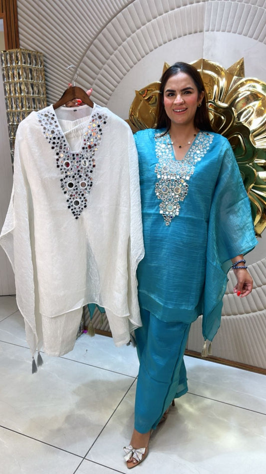 Kaaftan Style Cordset With Mirror Work on Neck PC1643