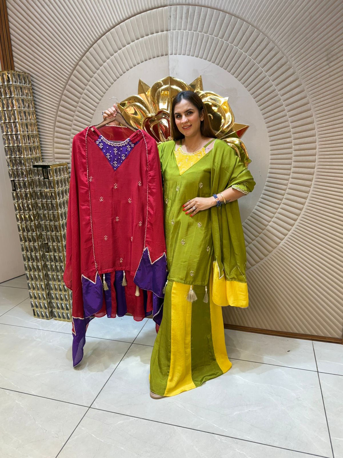 Partywear Suit With Designer Neck PC1679