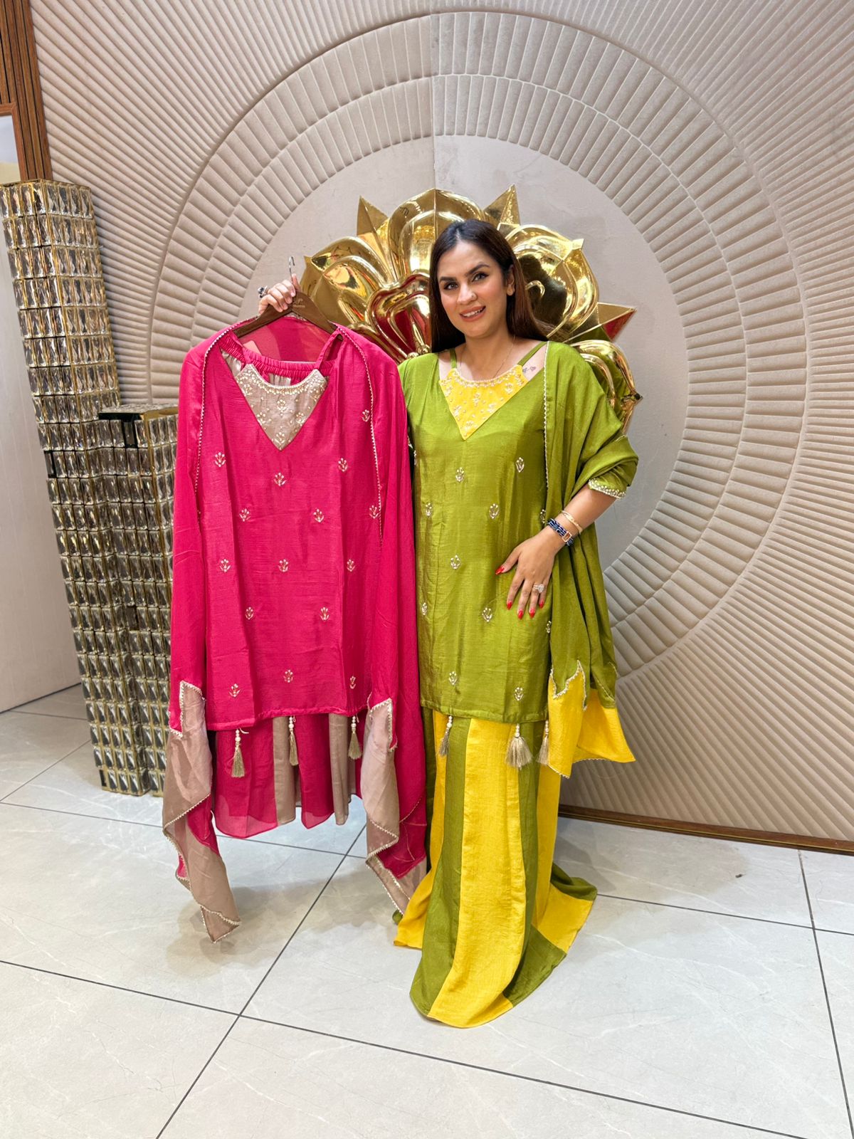 Partywear Suit With Designer Neck PC1679