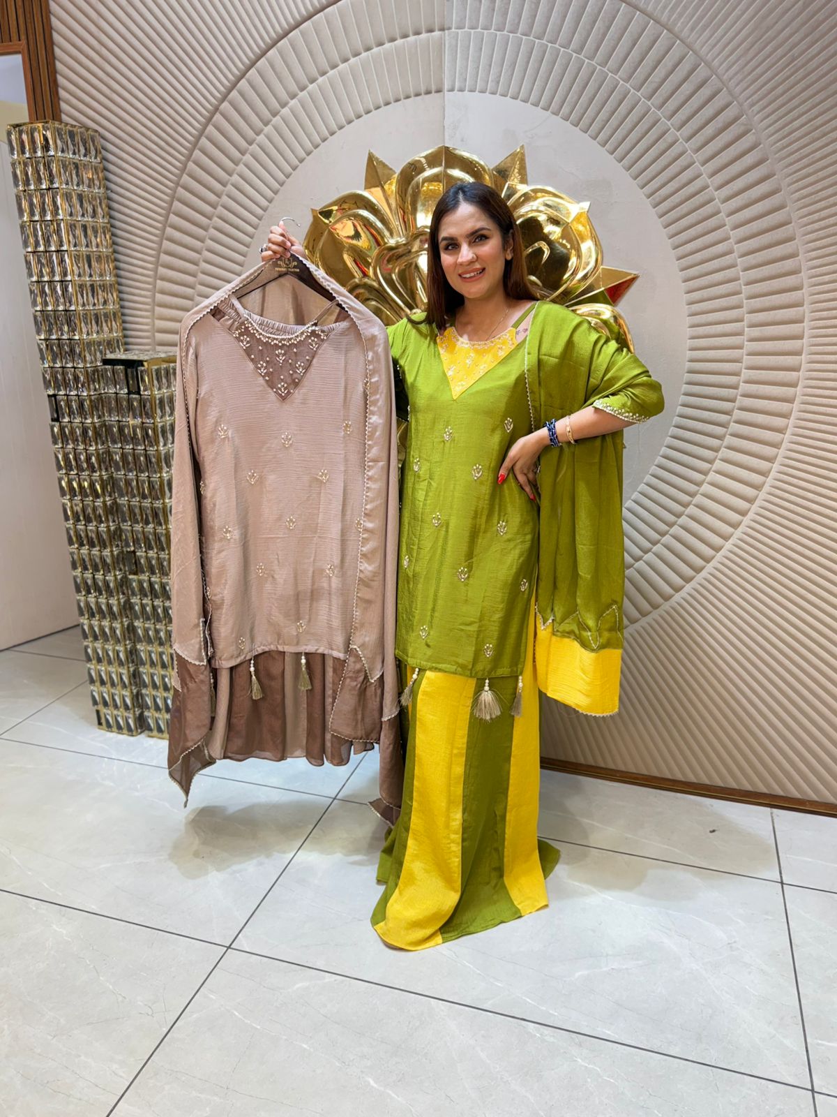 Partywear Suit With Designer Neck PC1679