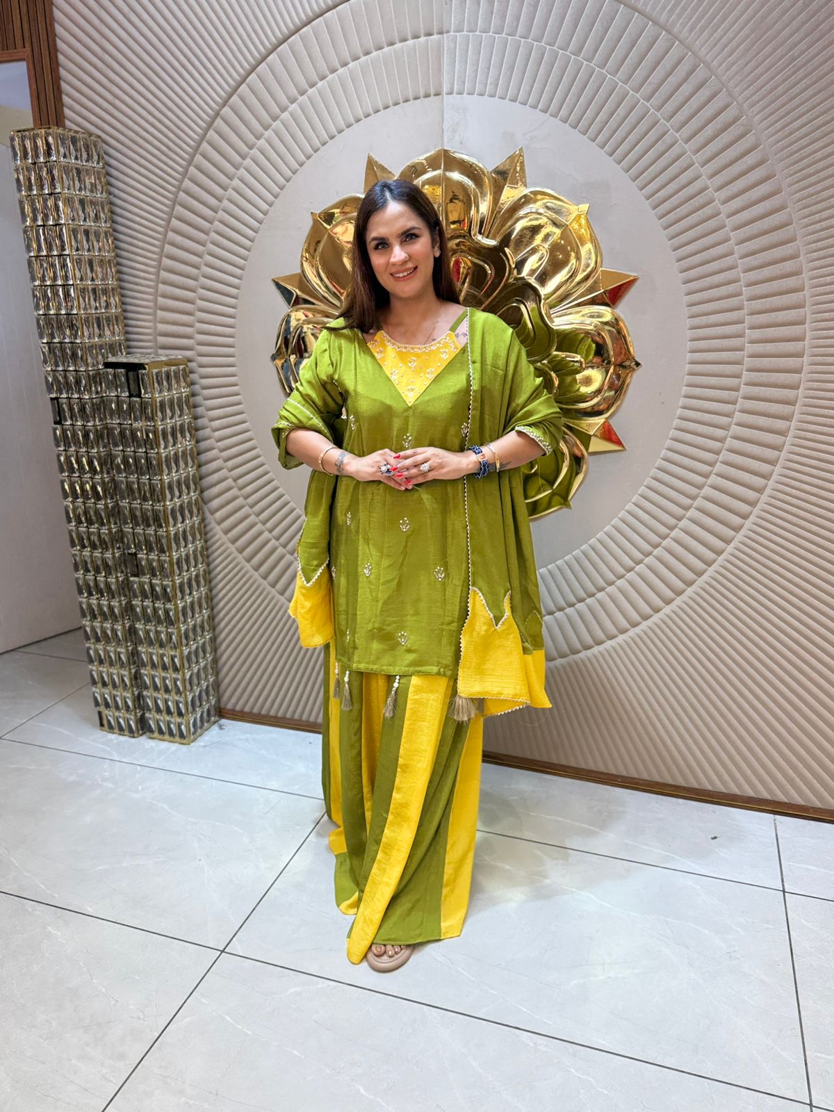 Partywear Suit With Designer Neck PC1679