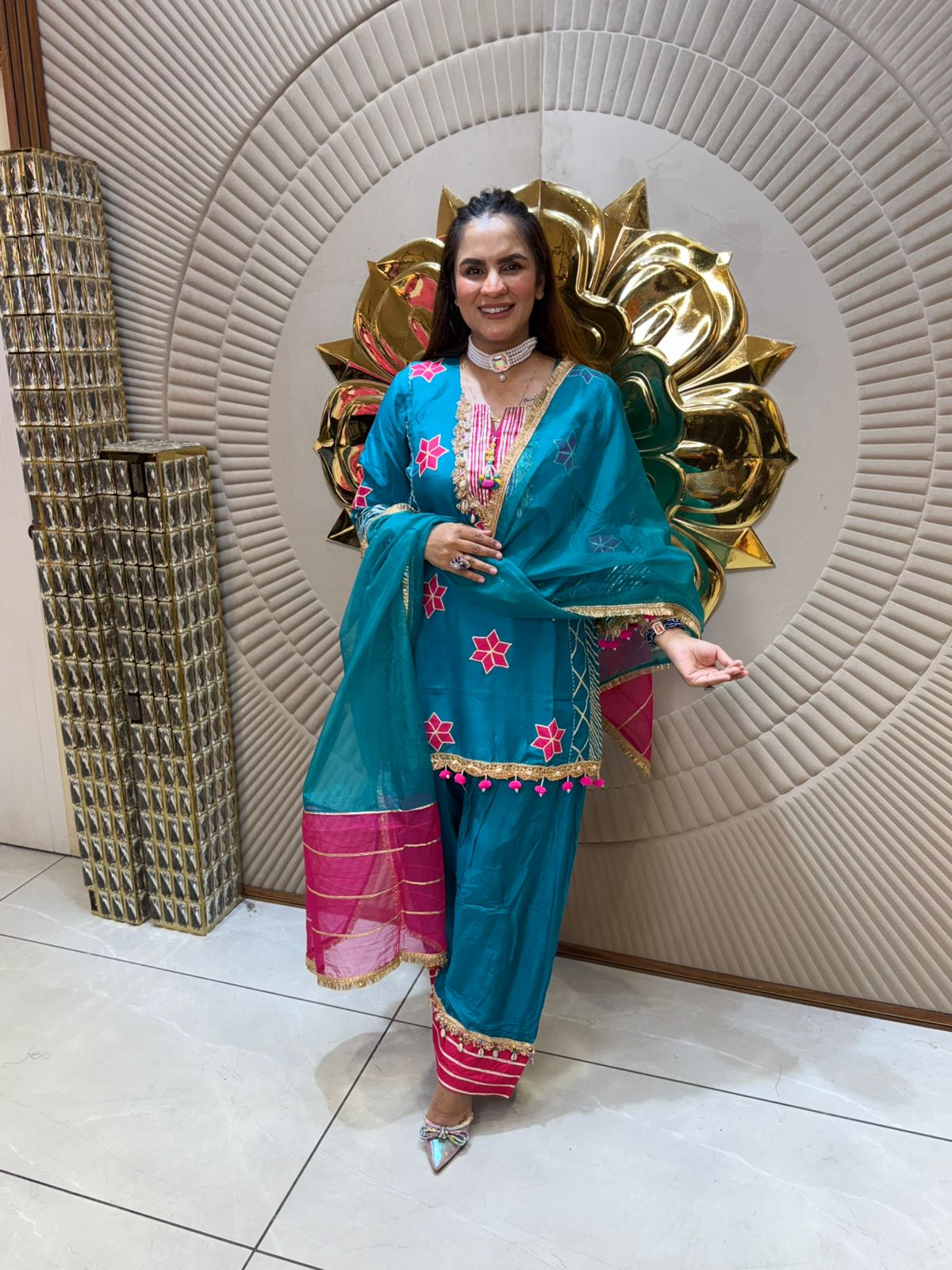 Partywear Suit With Heavy Neck Work PC1681