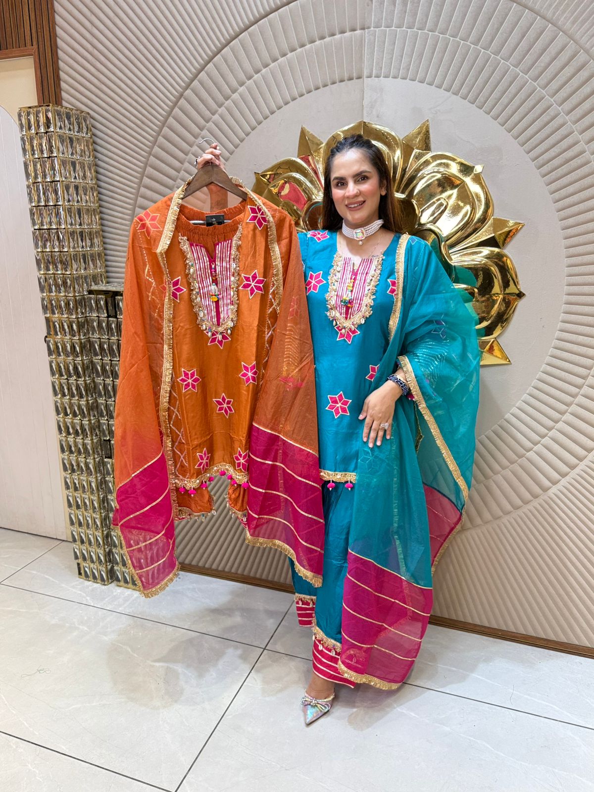 Partywear Suit With Heavy Neck Work PC1681