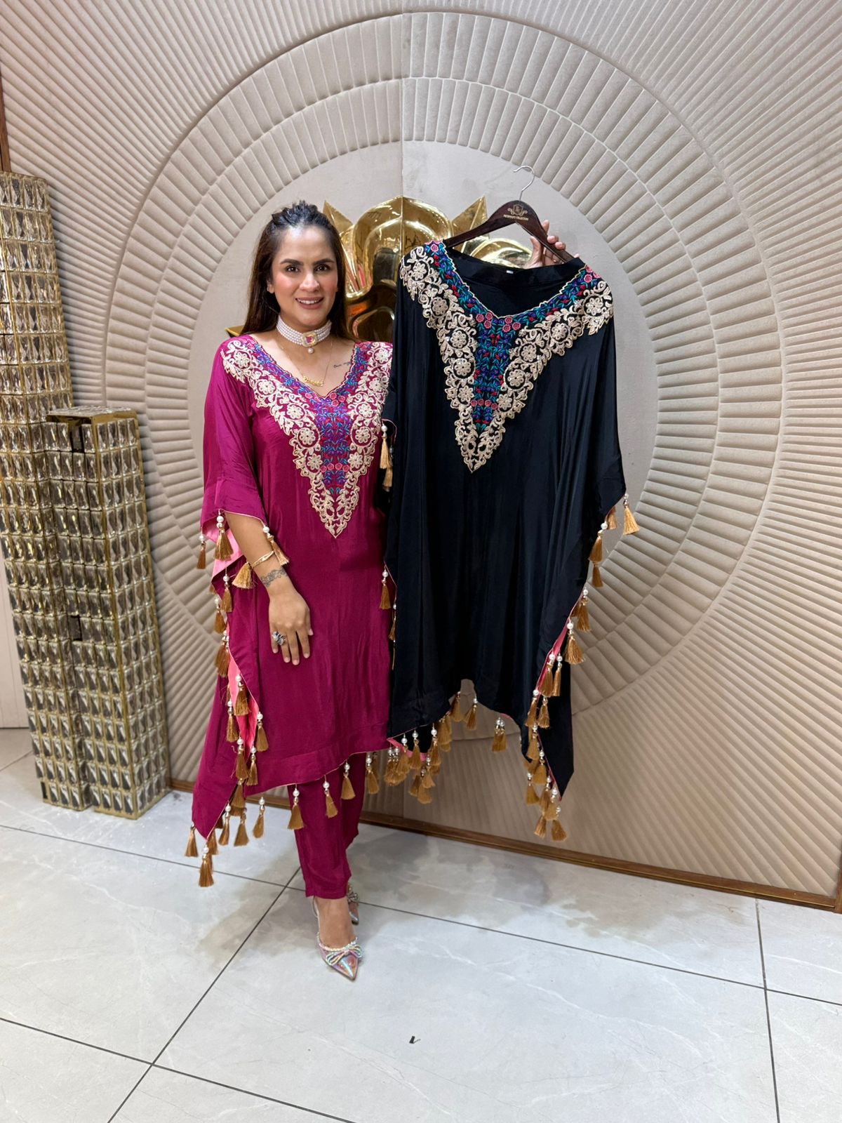 Pretty Kaaftan Set With Tassles PC1685