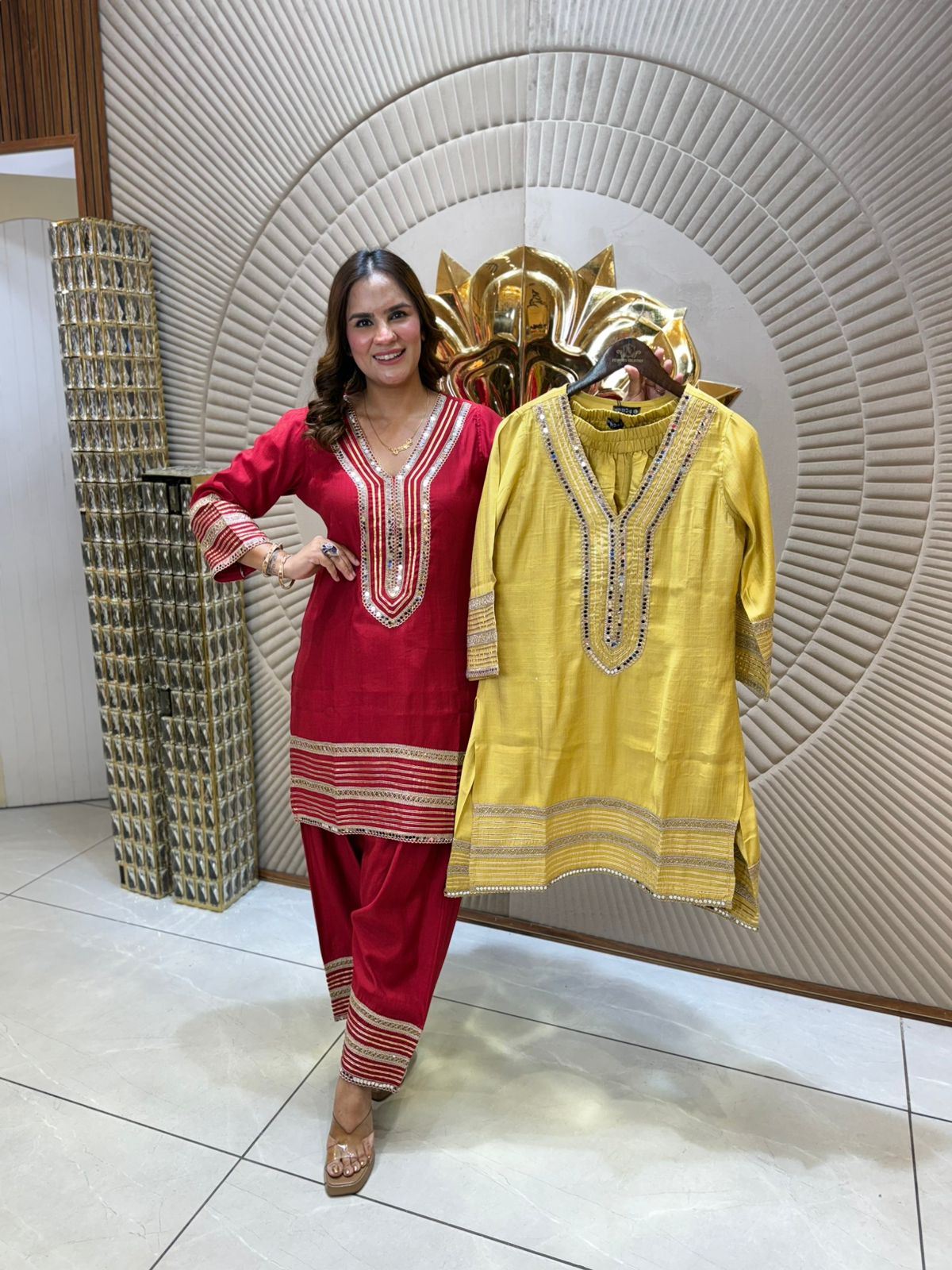 Pretty Cordset With Mirror Work PC1699